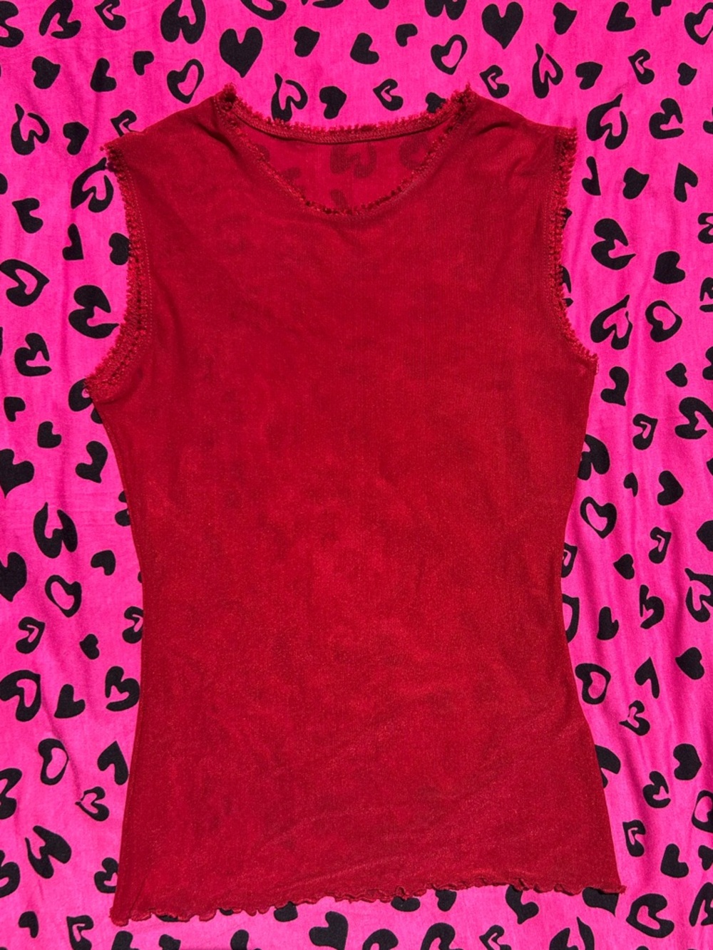 Victoria's Secret Red Ribbed Sleeveless Tank Top